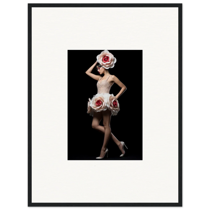 Elegant figure in rose dress, perfect for Chaos Womb room decor and framed wall art