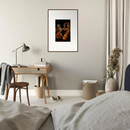 Framed wall art of two figures in an intimate setting for stylish room decor