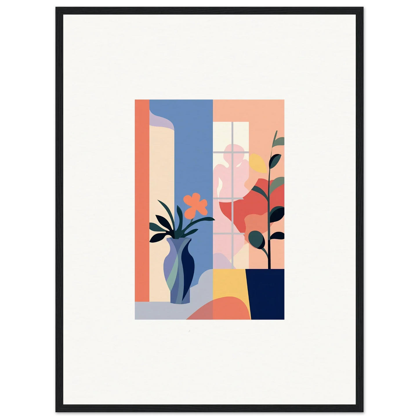 Abstract geometric flower emblaze artwork perfect for trendy room decoration canvas print