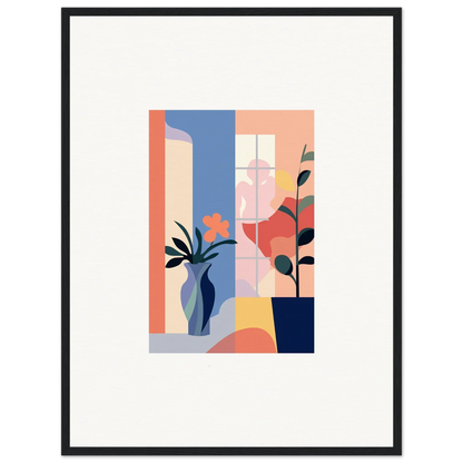 Abstract geometric flower emblaze artwork perfect for trendy room decoration canvas print