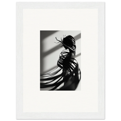 Silhouette with flowing hair creates dramatic shadows in Serpentine Harmony canvas print