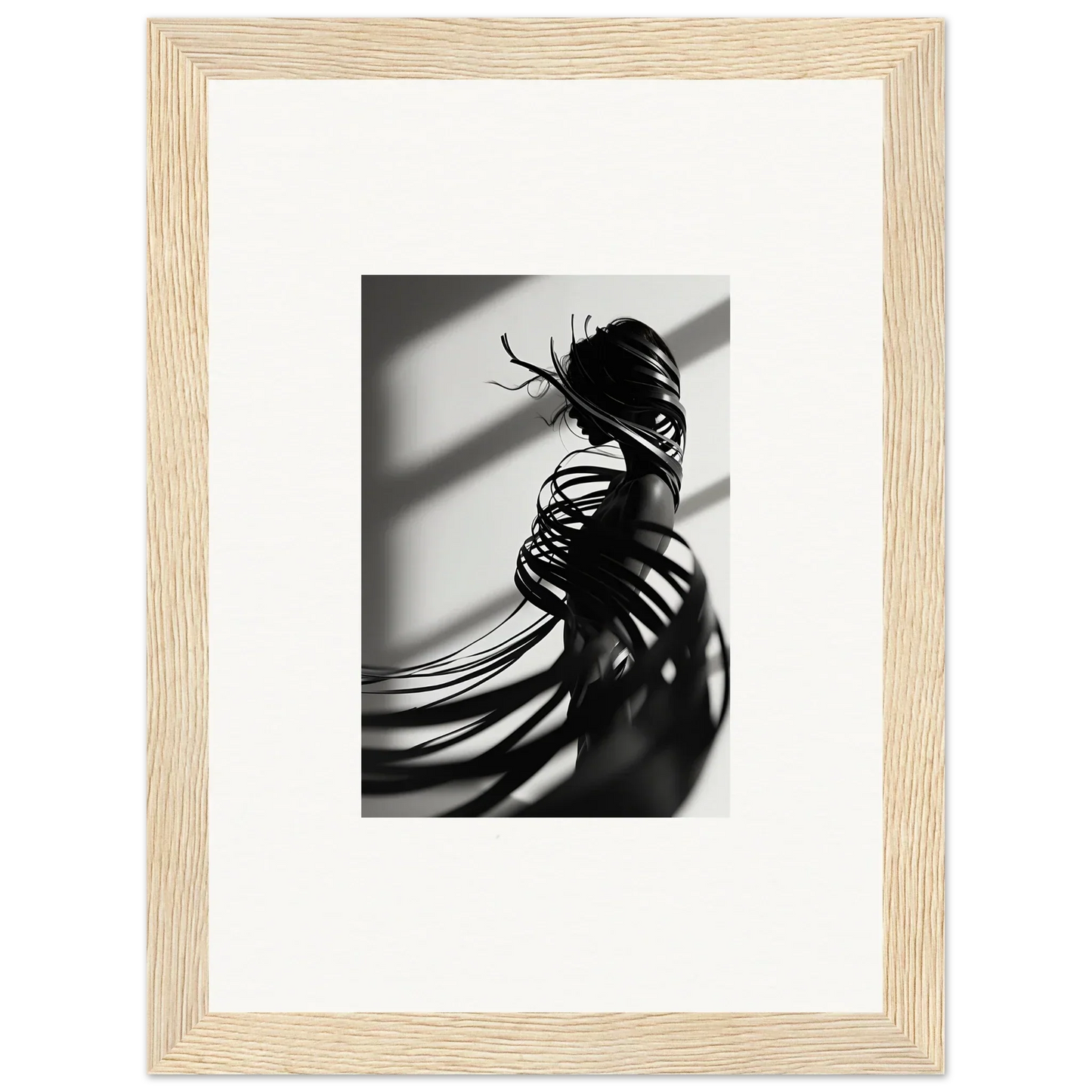 Silhouetted figure with flowing lines in Eclipse Serpentine Harmony canvas print for room decoration