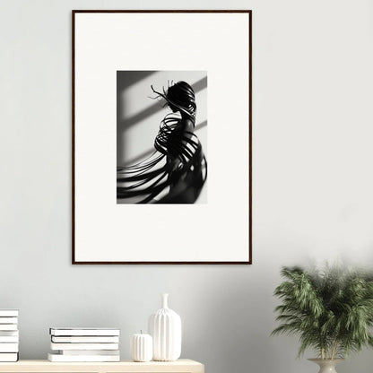 Silhouetted figure with flowing hair in a Black and White canvas print for Serpentine Harmony room decoration