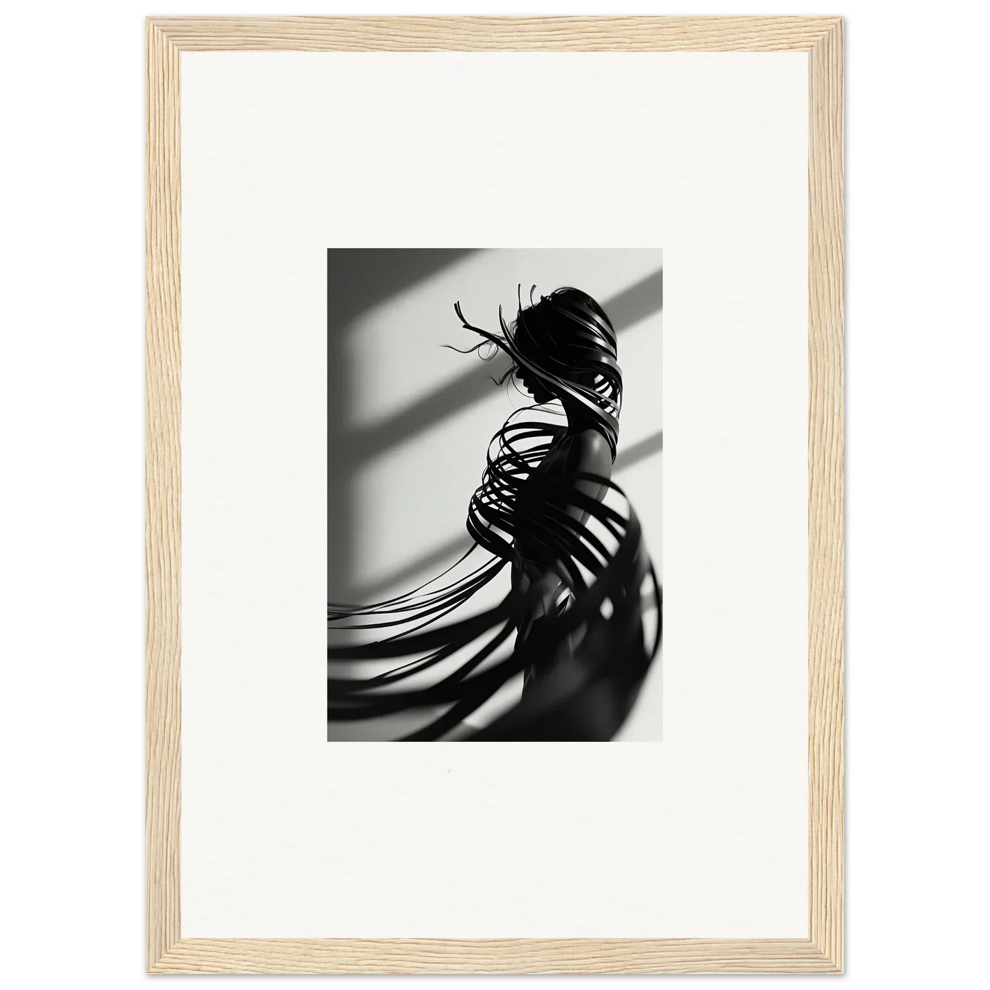 Black and white canvas print of a silhouetted figure for Serpentine Harmony room decoration