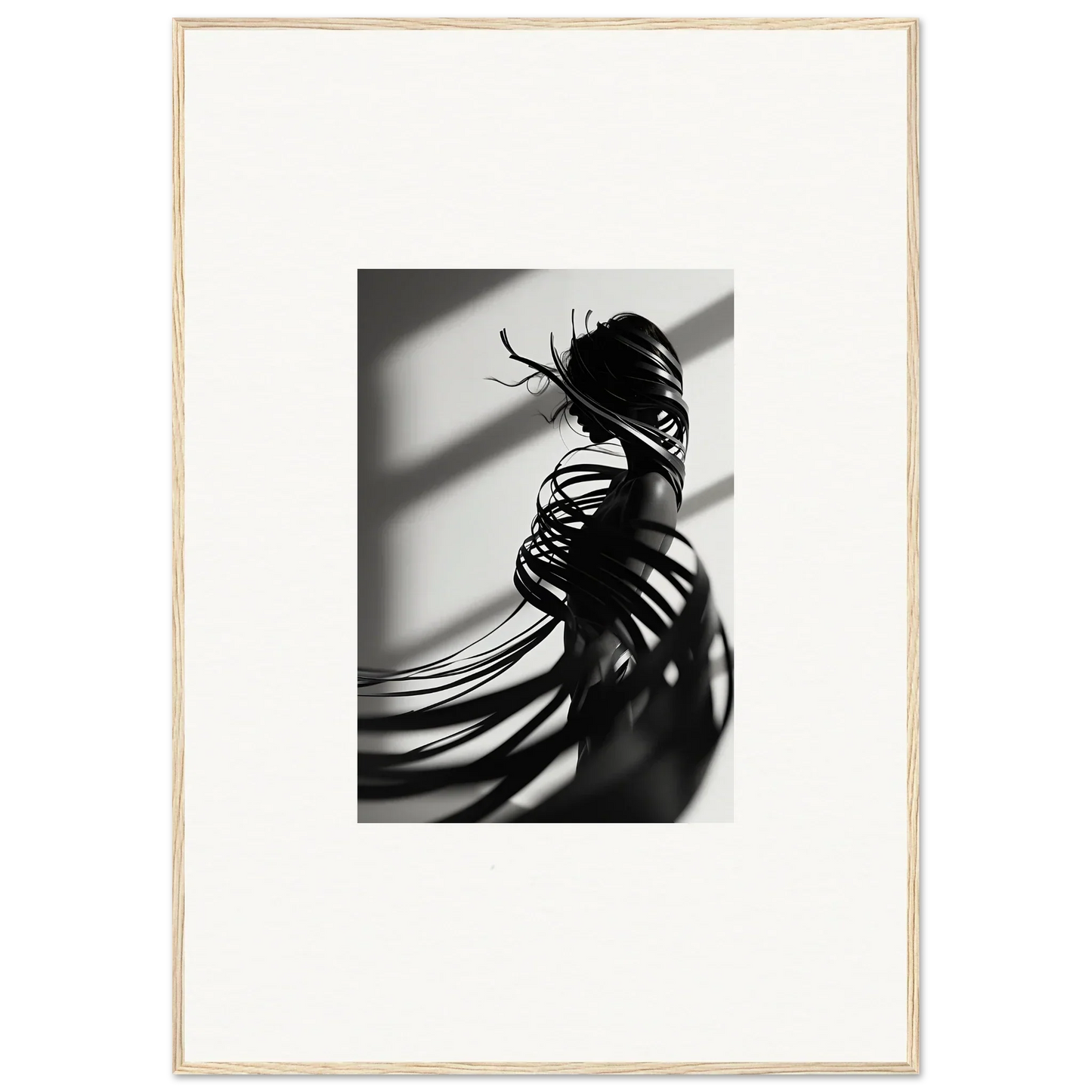 Black and white nude figure with shadows for a stunning Canvas Print in Serpentine Harmony