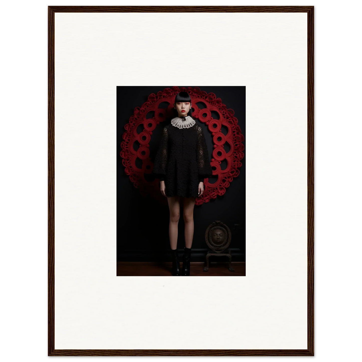 Framed wall art of a person in a black dress, part of the Ecstasy collection