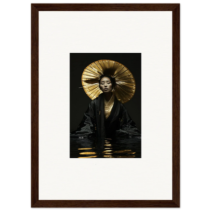 Elegant canvas print of a person with a golden headdress for eccentric whisperings room decoration