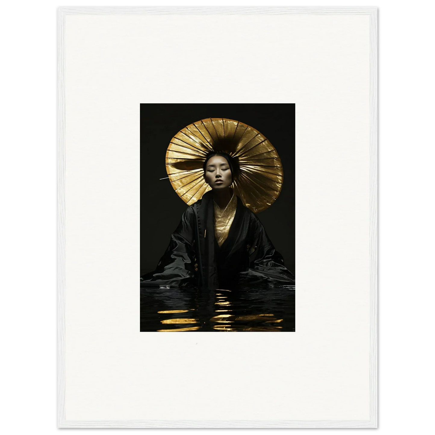 Portrait of a person in a golden headdress for eccentric whisperings canvas print