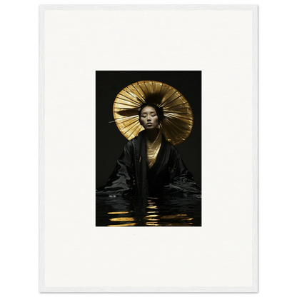 Portrait of a person in a golden headdress for eccentric whisperings canvas print