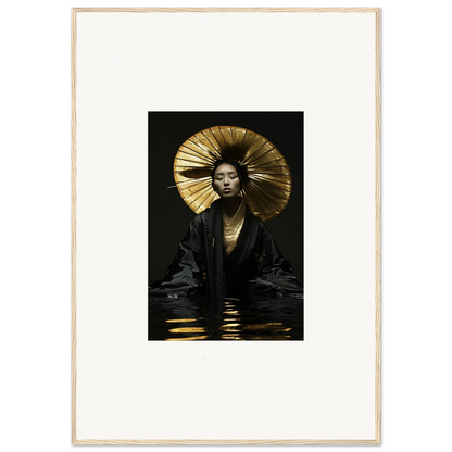 Portrait of a person in a golden headdress for eccentric whisperings room decoration