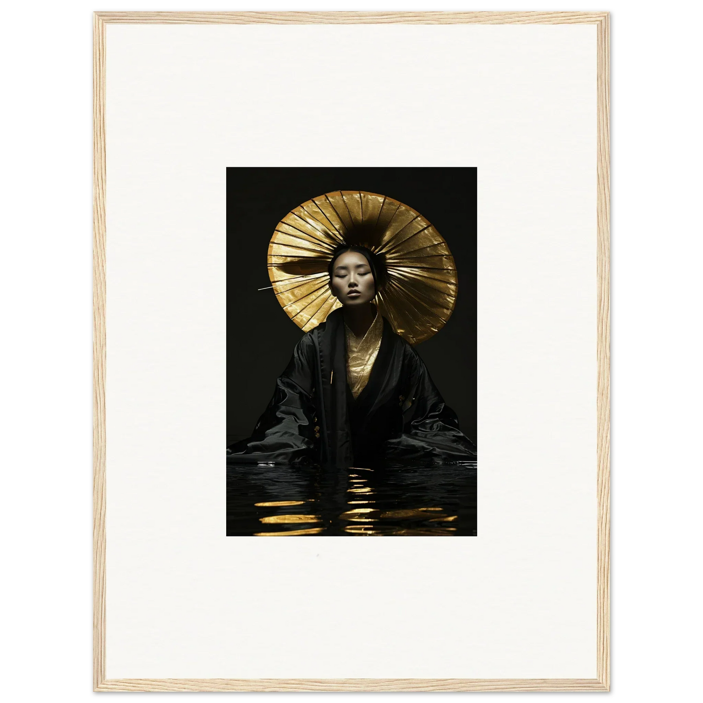 Portrait of a person in a golden headdress, perfect for eccentric whisperings room decoration