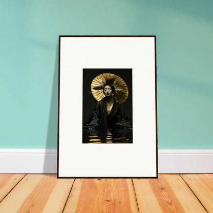 Framed photograph of a person in a golden headdress for eccentric whisperings room decoration