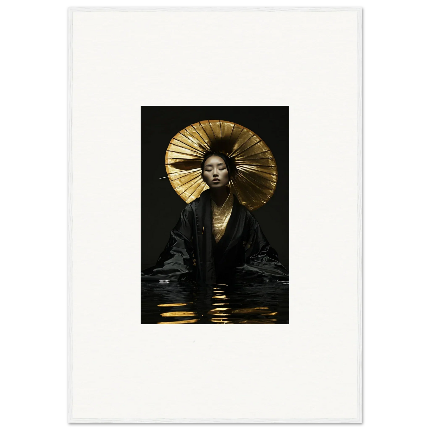 Portrait of a person in a golden headdress, perfect for eccentric whisperings room decoration