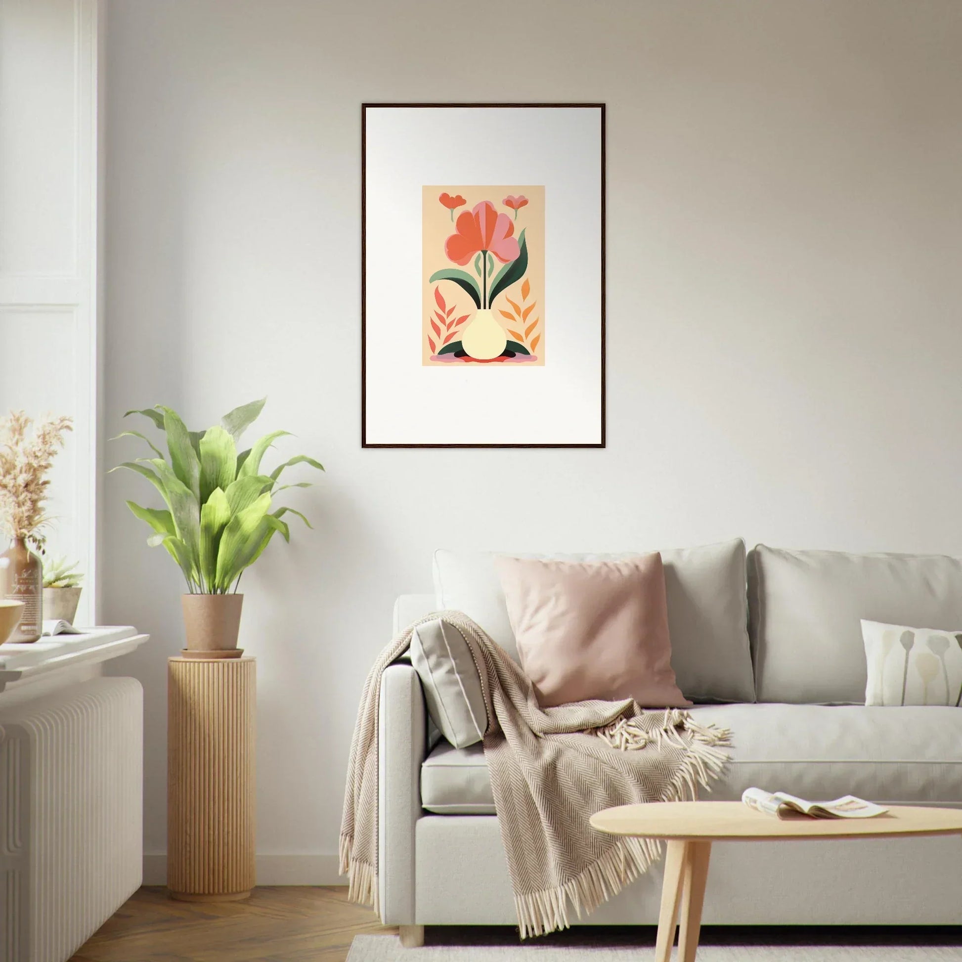 Framed wall art showcasing a vibrant floral design, perfect for bloom euphoria room decor