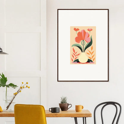 Framed wall art featuring warm-colored flowers for bloom euphoria room decor