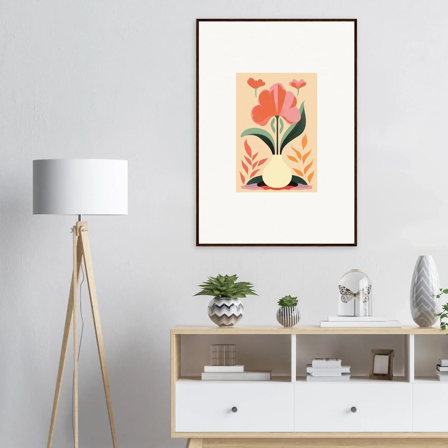 Framed wall art featuring a floral illustration for vibrant room decor with Bloom Euphoria