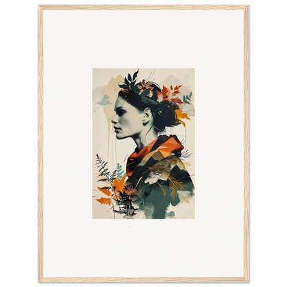 Artistic portrait of a woman with floral details, perfect for canvas print wall art