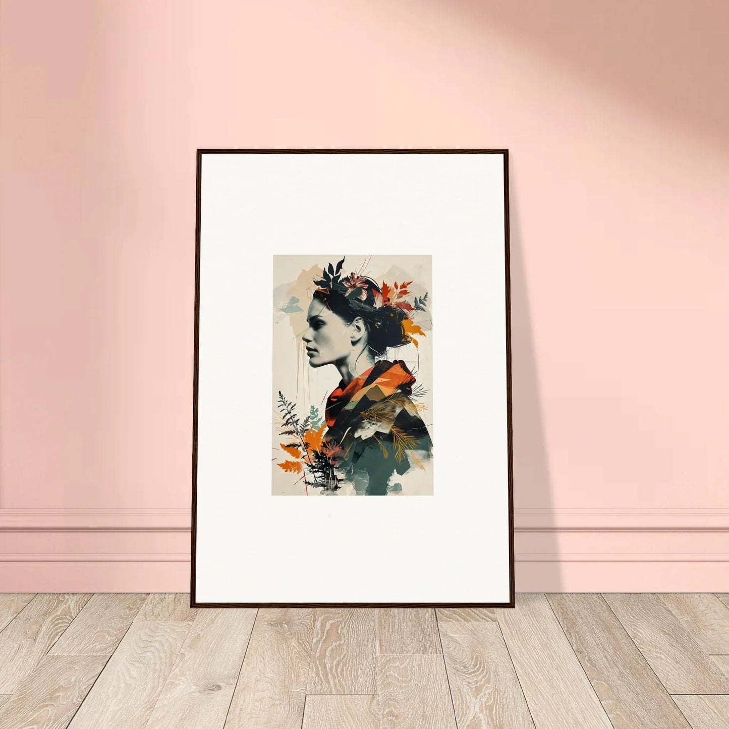 Framed wall art featuring a colorful abstract profile portrait for stylish room decoration