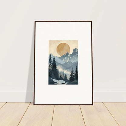 Framed wall art of a mountainous landscape, perfect for Alpine Serenade room decor