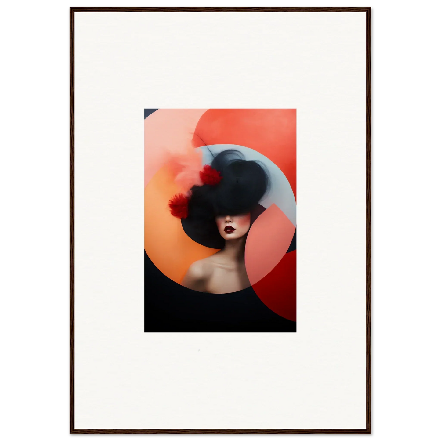 Artistic portrait of a silhouetted figure with orange shapes from Ephemeral Bliss Veils