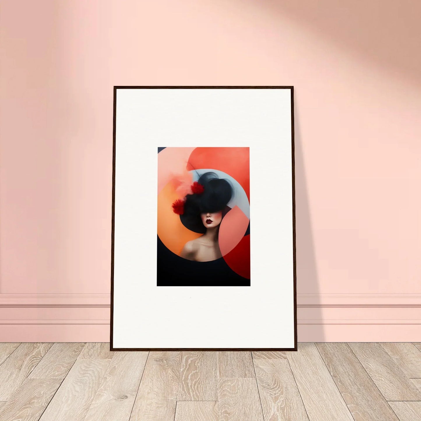 Framed portrait of a silhouetted figure with an orange backdrop from Ephemeral Bliss Veils