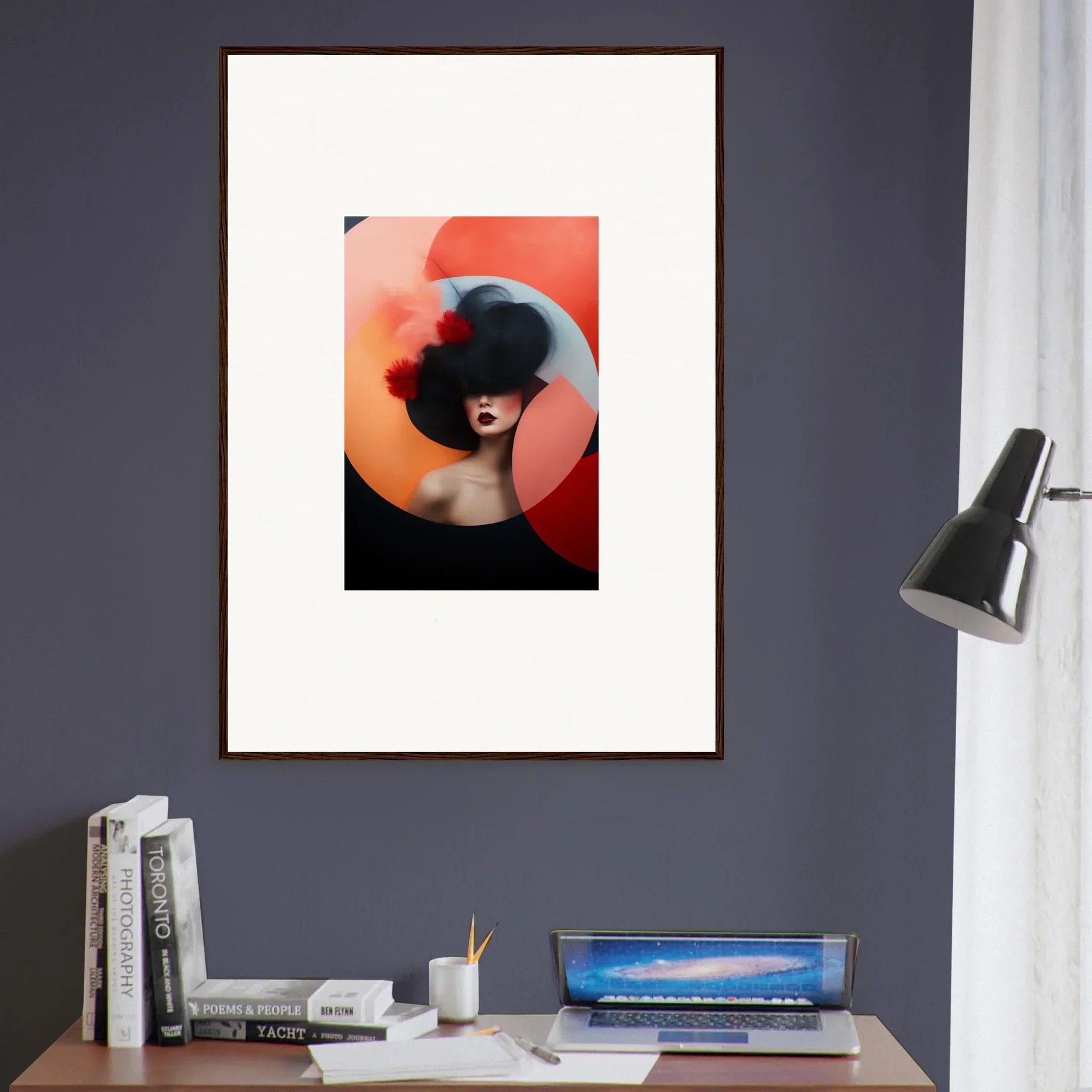 Framed artistic portrait of a silhouetted figure in Ephemeral Bliss Veils design