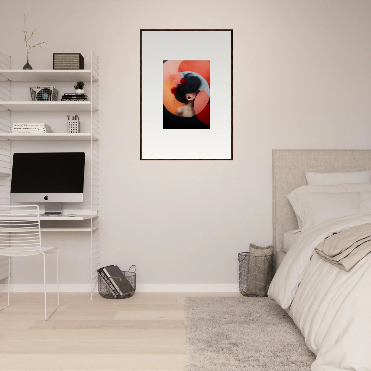 Framed portrait of a black top hat with a reddish-orange background for Ephemeral Bliss Veils