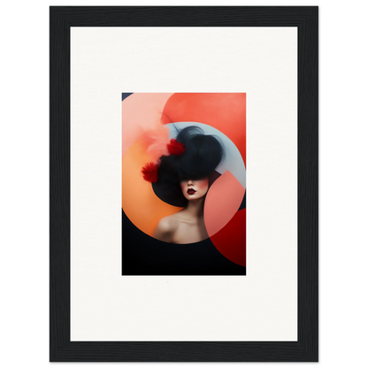 Artistic silhouette of dark-haired figure with orange-red backdrop for Ephemeral Bliss Veils