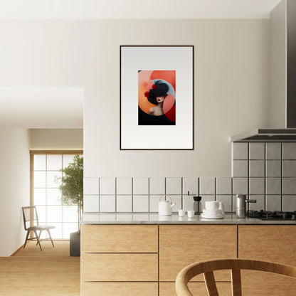 Framed silhouette art in orange for Ephemeral Bliss Veils special edition art™