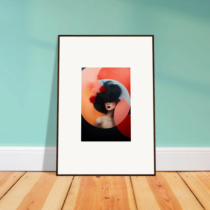 Framed art print of a silhouetted figure with an orange backdrop from Ephemeral Bliss Veils