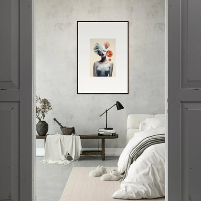 Framed abstract portrait artwork for stylish room decoration featuring Blossom Nexus