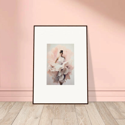 Framed wall art of a ballet dancer in pink tulle from Ephemeral Blush Bloom collection