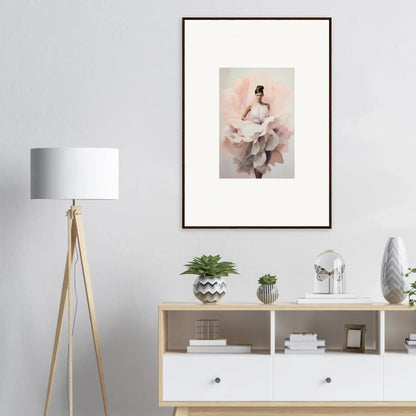 Framed wall art of a ballet dancer in soft pinks, perfect for Ephemeral Blush Bloom lovers