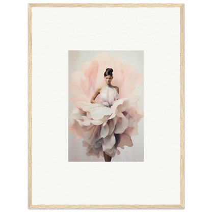 Framed wall art of a dancer in a blush dress, perfect for your Ephemeral Blush Bloom decor