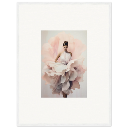 Dancer in soft pink and gray dress, showcasing Ephemeral Blush Bloom special edition art™