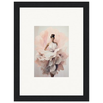 Artistic framed wall art of a figure in a flowing dress like Ephemeral Blush Bloom