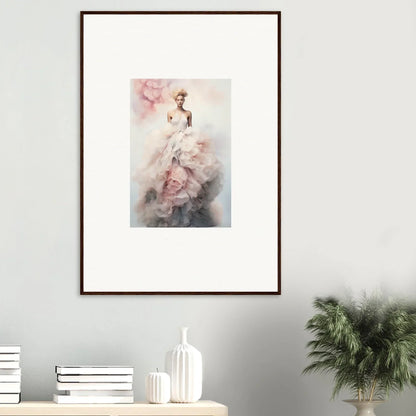 Framed watercolor art of an ethereal figure in pink for Ephemeral Corsage Aurora