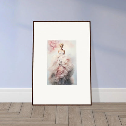 Framed Ephemeral Corsage Aurora art with a dreamy figure in a pink dress