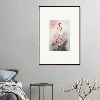 Framed watercolor art of a ballerina in pink tulle from Ephemeral Corsage Aurora