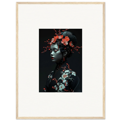 Framed canvas print with vibrant floral elements for a stylish room decoration