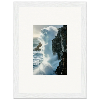 Framed photograph of crashing waves, perfect foam symphony room decoration canvas print