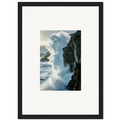 Vibrant ocean wave crashing on rocks, perfect for a Foam Symphony canvas print decor