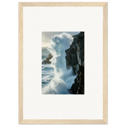 Framed photograph of crashing waves, perfect for your Foam Symphony room decoration