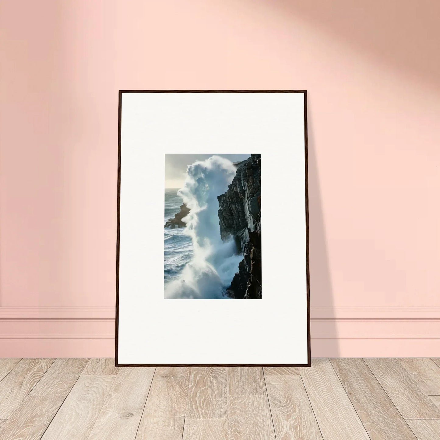 Framed photograph of crashing ocean waves for your room decoration, Foam Symphony canvas print