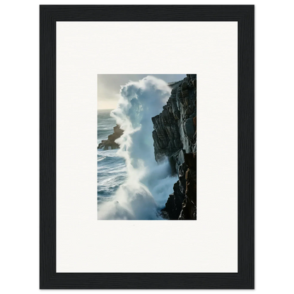 Framed canvas print of crashing waves for a stunning foam symphony room decoration