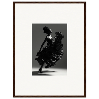 Silhouette of a dancer mid-twirl, perfect for framed wall art and room decor