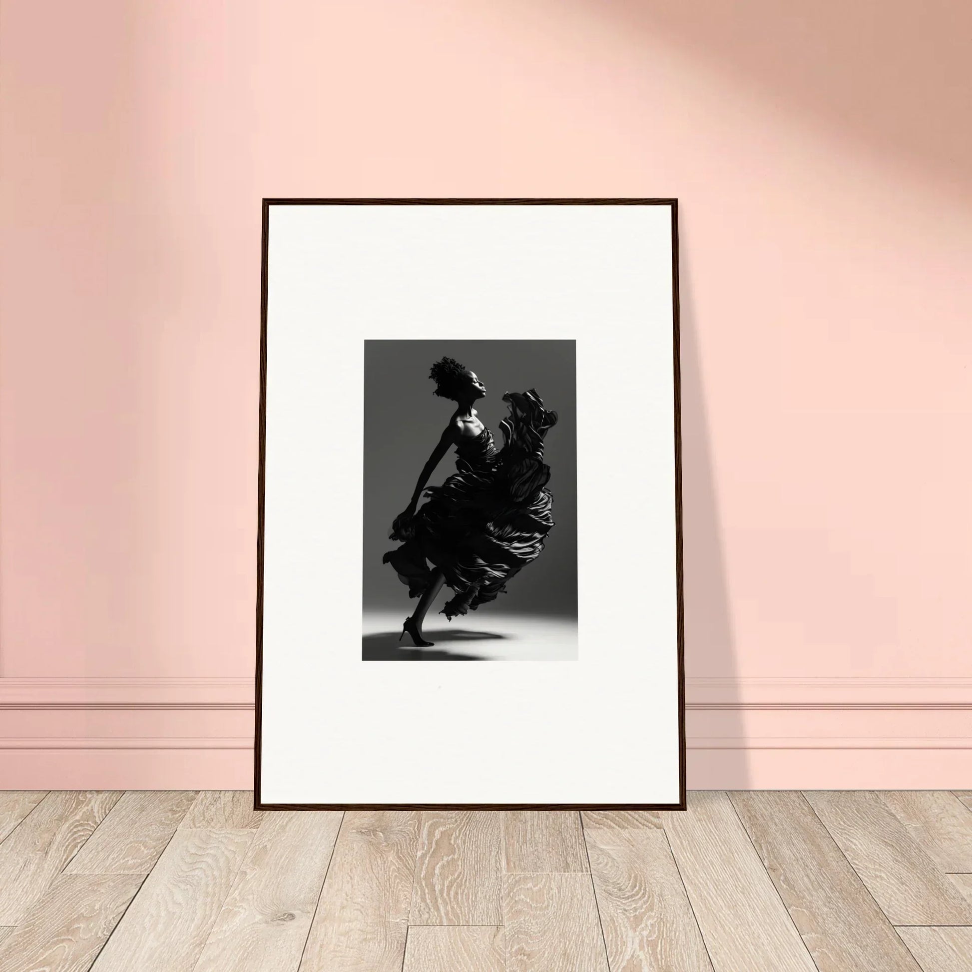 Framed wall art of a dancer in motion for stylish room decor, Ephemeral Grace 浮dream