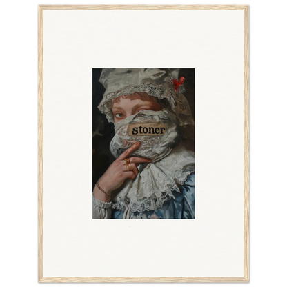 Framed wall art of a historical figure in fabric, an intriguing Marvel Muse decor piece