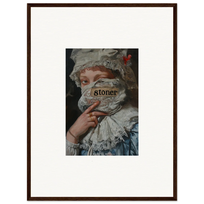 Framed portrait of a masked historical figure, ideal for Marvel Muse room decor