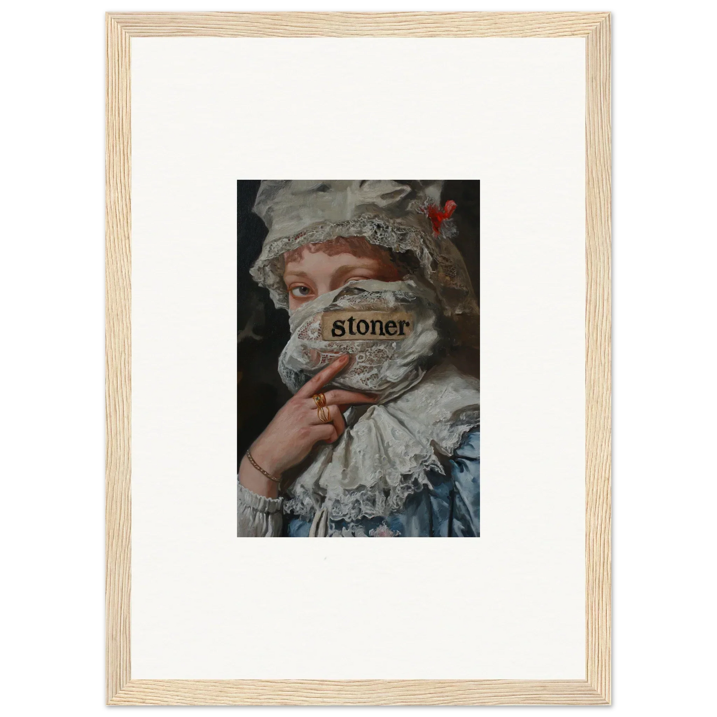 Framed wall art of a portrait labeled Stoner, ideal for Marvel Muse room decor